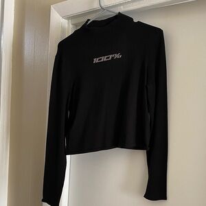 Black Long Sleeve Mock Neck Top